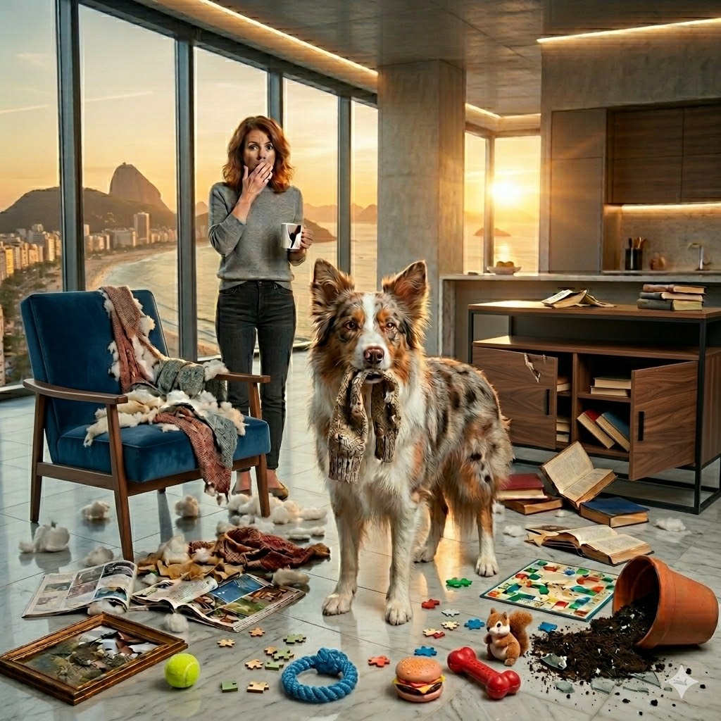 Border collie com excesso de energia