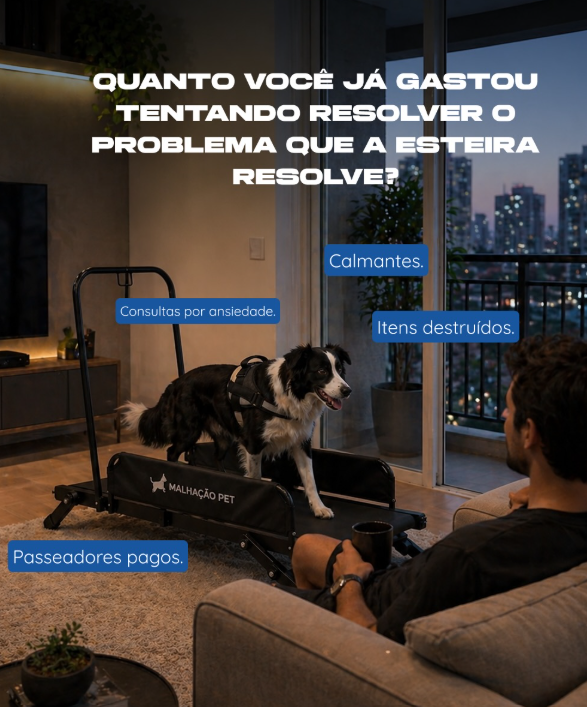 Comparativo esteira MalhaCão Modelo M e Modelo G por porte do cachorro